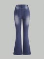 Girls' (Big Kid) Flared Jeans With Five-Pointed Star Print