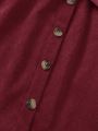 SHEIN Girls' Woven Button Decoration Casual Skirt