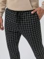 SHEIN Extended Sizes Men Plus Grid Print Drawstring Waist Pants