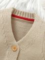 Baby Boys' Bear Patterned Button-Front Vest Cardigan