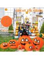 Gymax 9.5FT Long Halloween Inflatable Pumpkin & Black Cat Yard Decor w/ LED Lights