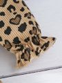 SHEIN Kids Nujoom Young Girl Leopard Print Ruffle Hem Belted Dress & Hat