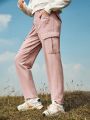 In My Nature Solid Color Women's Outdoor Corduroy Pants With Side Pockets