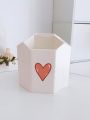 Hanna DaMes Heart-shaped Stationery Storage Box / Makeup Brush Organizer