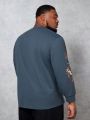 Manfinity LEGND Men'S Plus Size Knitted Casual Round Neck Long Sleeve T-Shirt