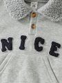 Embroidered Fleece Hoodie Street-style Fashion Baby Boy Outfit