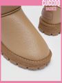 Everyday Collection Women's Fashionable And Comfortable Low-cut Brown Snow Boots