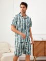 Men'S Tie-Dye Short Sleeve & Shorts Homewear Set