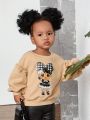 SHEIN Baby Girl Bear Graphic Drop Shoulder Sweatshirt