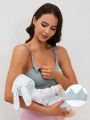 Maternity Solid Color Nursing Bra With Shell Edge Trim
