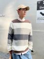 Men Color Block Sweater Without Shirt