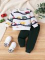Baby Boys' Car Print Sweater And Pants Set