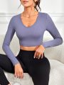 Yoga Basic Women's Long Sleeve Casual Yoga Sports T-shirt