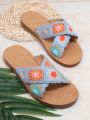 Women'S Embroidered Bohemian Style Flat Sandals