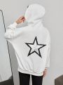 Teen Girls' Casual Five-pointed Star Pattern Long Sleeve Sweatshirt, Suitable For Autumn And Winter