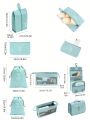 10pcs/set Polyester Travel Toiletry Bag, Modern  Portable Makeup Organizer For Travel