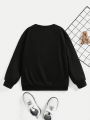 Tween Boy Figure Graphic Thermal Lined Sweatshirt