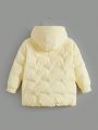 Girls' Elegant Mid-length Hooded Padded Coat Puffer Coat