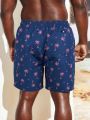 Men's Plus Size Coconut Tree Printed Beach Shorts