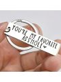 1pc Silver Stainless Steel Keychain Funny Keychain Funny Gift Valentines Day Funny Gift For Husband Funny Boyfriend Gift