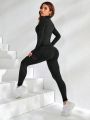 Women's Fashionable Sporty Monochrome Slim Fit Sports Suit