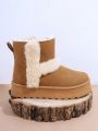 Bow Decor Thermal Lined Faux Suede Snow Boots