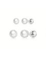 1pair  925 Sterling Silver Charm Pearl Beads Screw Stud Earrings For Women Trendy Mini Studs Fine Jewelry