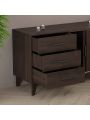 OSQI Parker TV Stand with Sliding Doors and Drawers in Dark Brown