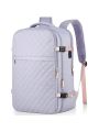 Large Travel Backpack Women, Approved Carry On Backpack, Water Resistant Anti-Theft Large Casual Daypack Fit 17 Inch Laptop with USB Charging Port, Light Purple