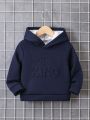 Boys' Letter Print Hooded Fleece Sweatshirt