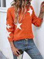 SHEIN LUNE Star Pattern Pullover Sweater