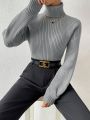 SHEIN Frenchy Turtleneck Raglan Sleeve Sweater