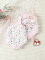 Baby Girl'S Cute Printed Sleeveless Jumpsuit For Autumn