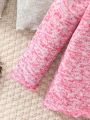Baby Girl 3pcs Marled Knit Lettuce Trim Mock Neck Tee