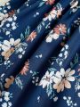 SHEIN Kids Nujoom Girls' Floral Printed Ruffle Hem Puff Sleeve Dress