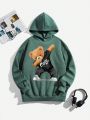 Teen Boys Casual Patterned Long Sleeve Hoodie, Suitable For Fall And Winter