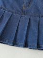 Big Girls' Casual & Comfortable Denim Pleated Skirt