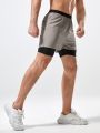 Men 2 In 1 Phone Pocket Sports Shorts