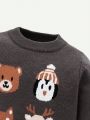 Cozy Cub Baby Boy Cartoon Pattern Sweater