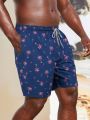 Men's Plus Size Coconut Tree Printed Beach Shorts