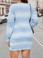SHEIN Privé Plus Size Women's Ombre Drop Shoulder Sweater Dress