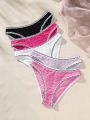 Women'S Triangle Briefs With Letter Elastic Band