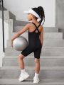 Young Girl Cross Back Cami Sporty Romper