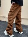 Men's Solid Color Cargo Pants With Pockets