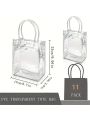 11pcs, Christmas Festival Daily Reusable Gift Giving Transparent Tote Gift Bags, Cheapest Items Available, Clearance Sale, Small Business Supplies, Shopping Bag, Party Bag, Wedding Birthday Party Gift Bag, Craft Tote Bag, Party Favors