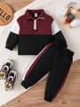 Baby Boys' Colorblock Long Sleeve Casual Sports Suit
