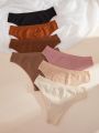 7pack Solid Ribbed Knit Panty