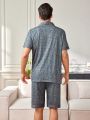 Men's Printed Short Sleeve Homewear Set
