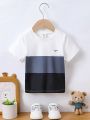Baby Boy Casual Tri-Color Fashionable Top With Patchwork