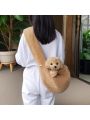Plush Pet Carrier Backpack, Shoulder Bag, Crossbody Bag, For Cats And Dogs, Great For Outdoor Activities